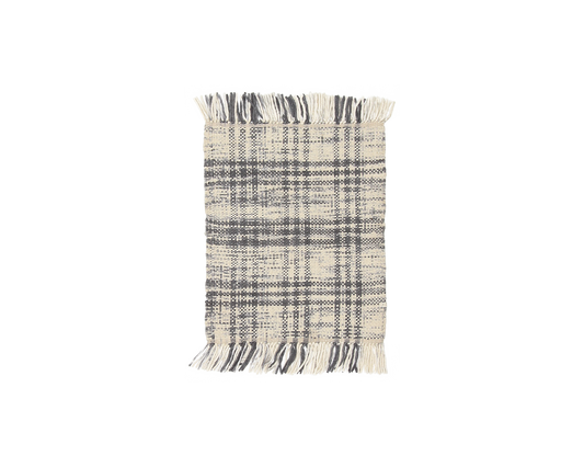 woven mat in slate | #097 | 2'1" x 3'2"