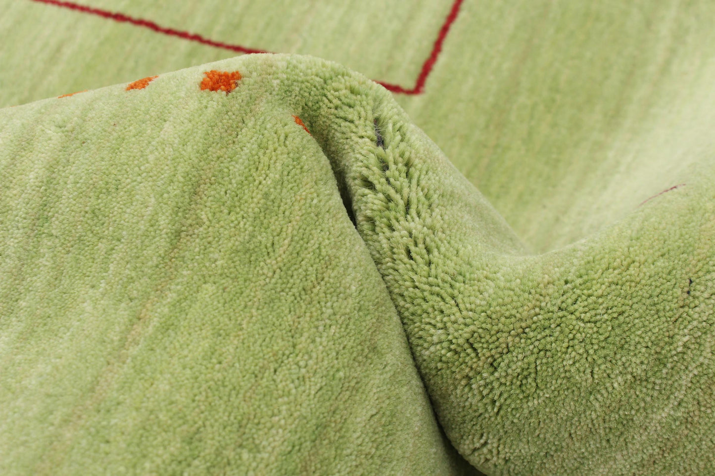 gabbeh rug in tea green | #225 | 8'1" x 9'8"