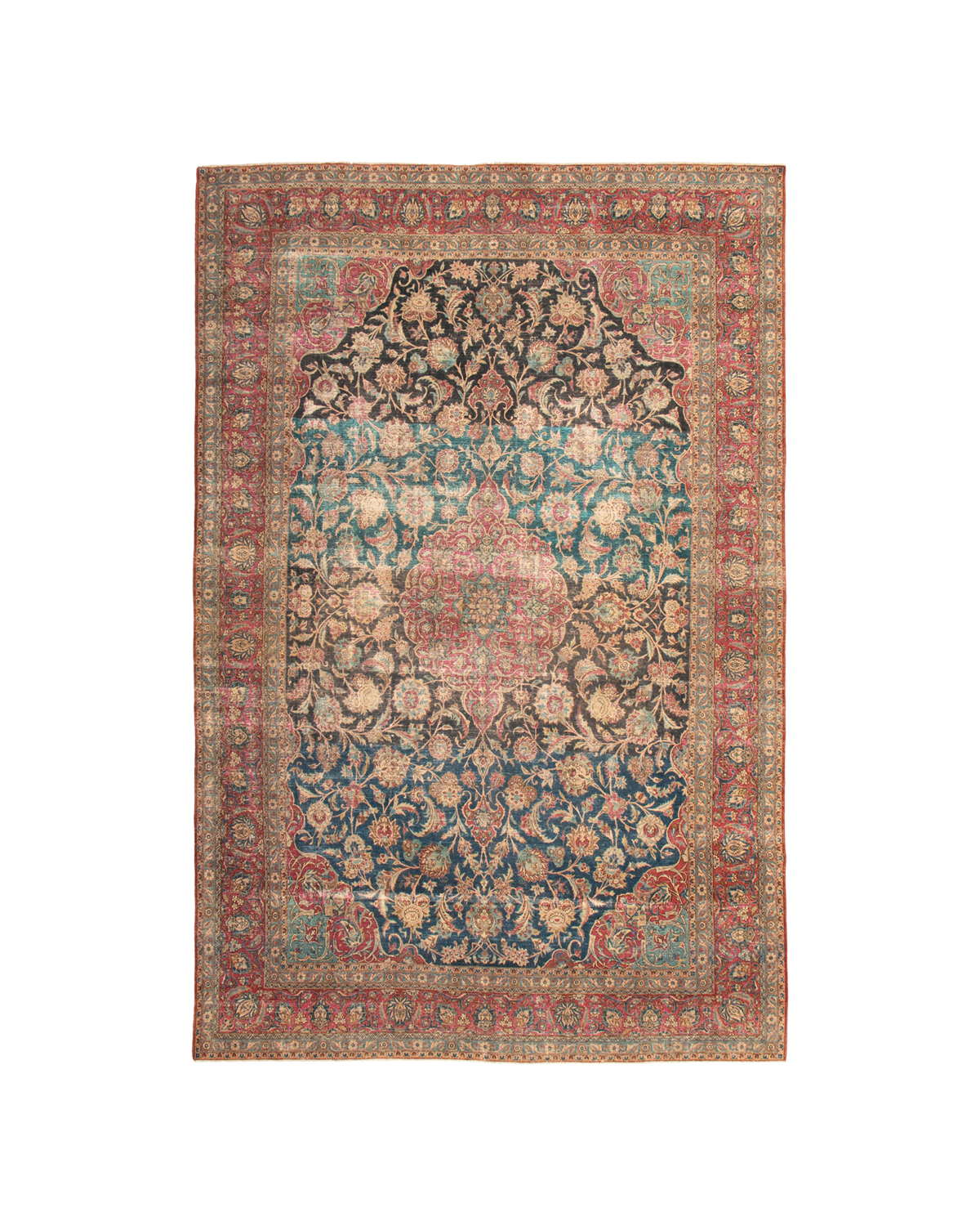persian rug in smoke blue & gamay | #015 | 10'2" x 15'5"