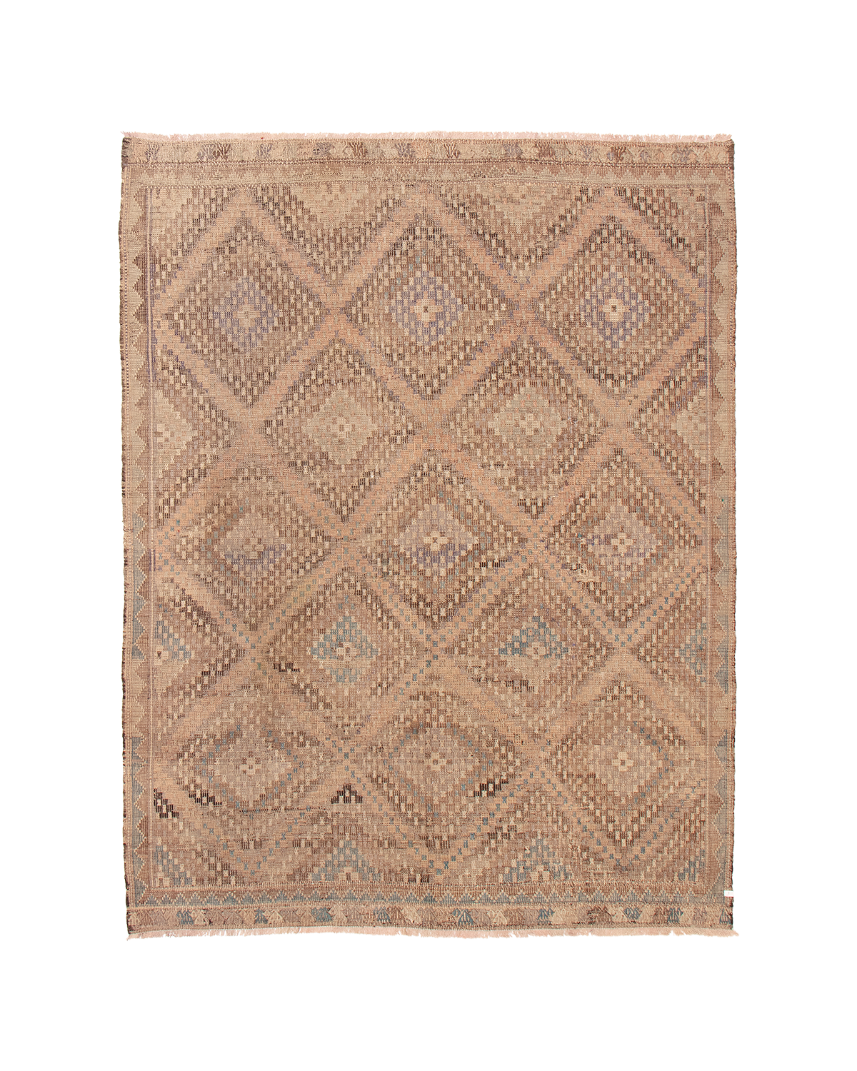 turkish yoruk kilim in ecru | #079 | 6'9" x 8'9"