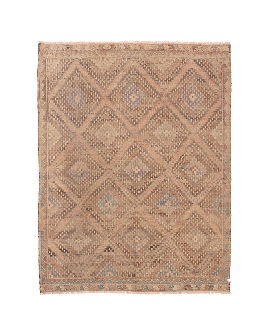 turkish yoruk kilim in ecru | #079 | 6'9" x 8'9"