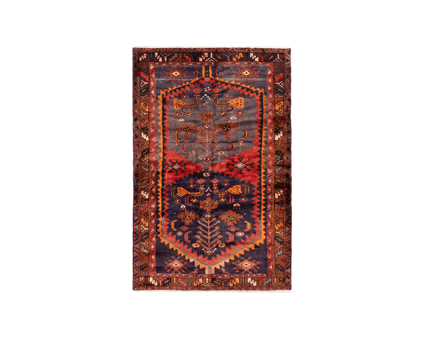 persian style rug in berry | #155 | 4'1" x 6'4"