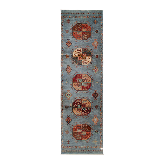 oushak rug in slate || 2'8" x 8'10"