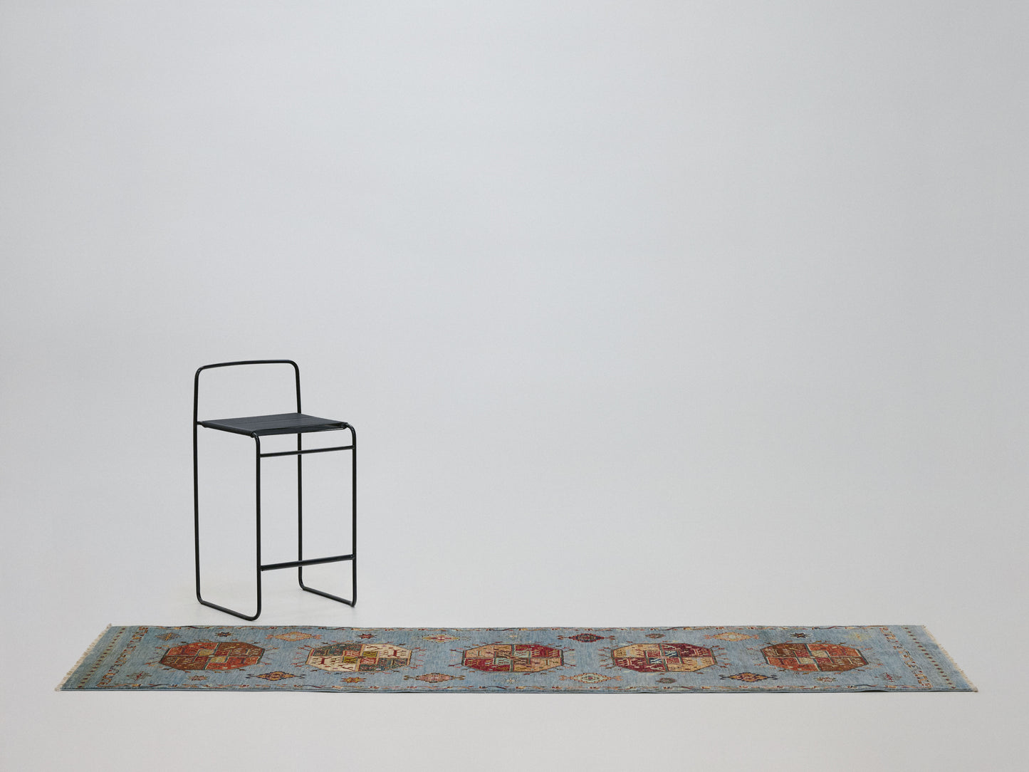 oushak rug in slate || 2'8" x 8'10"