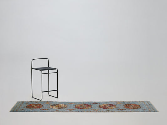 oushak rug in slate || 2'8" x 8'10"