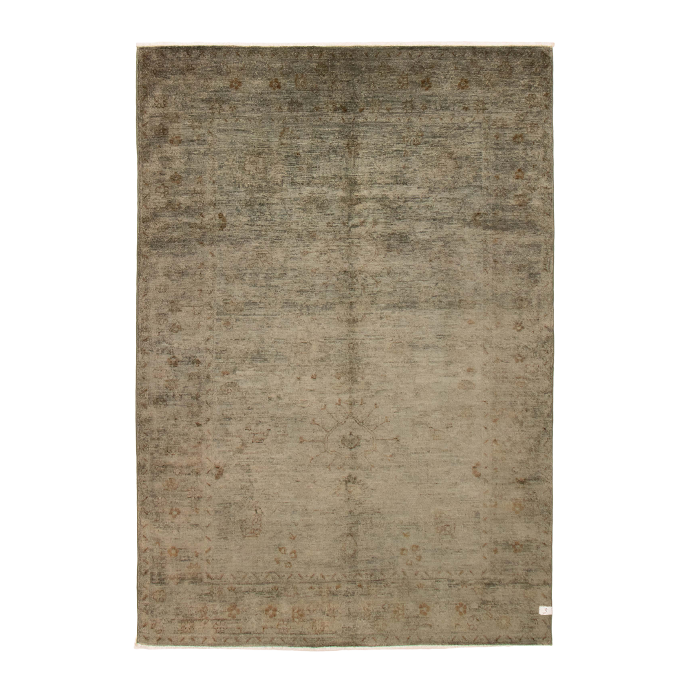 overdyed rug in spruce | #299 | 6'1" x 8'7"