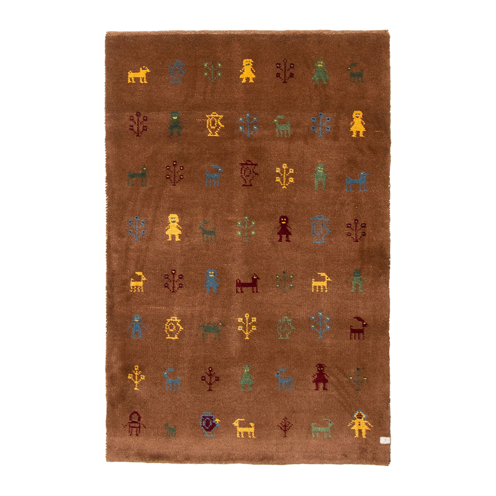 gabbeh rug in cinder || 3'2" x 4'10"
