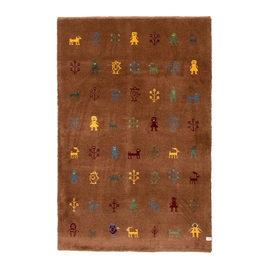 gabbeh rug in cinder || 3'2" x 4'10"
