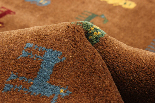 gabbeh rug in cinder || 3'2" x 4'10"