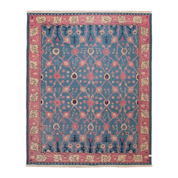 flatweave rug in indigo | 7'7" x 9'6"