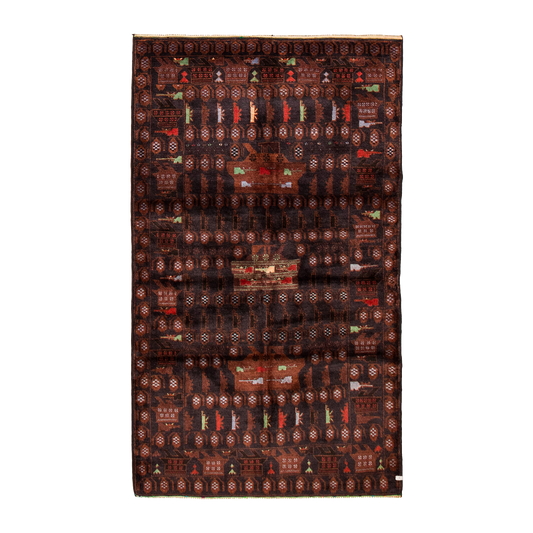 baluch rug in umber || 4'0" x 6'9"