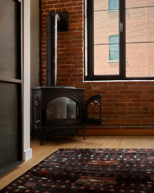 baluch rug in umber || 4'0" x 6'9"