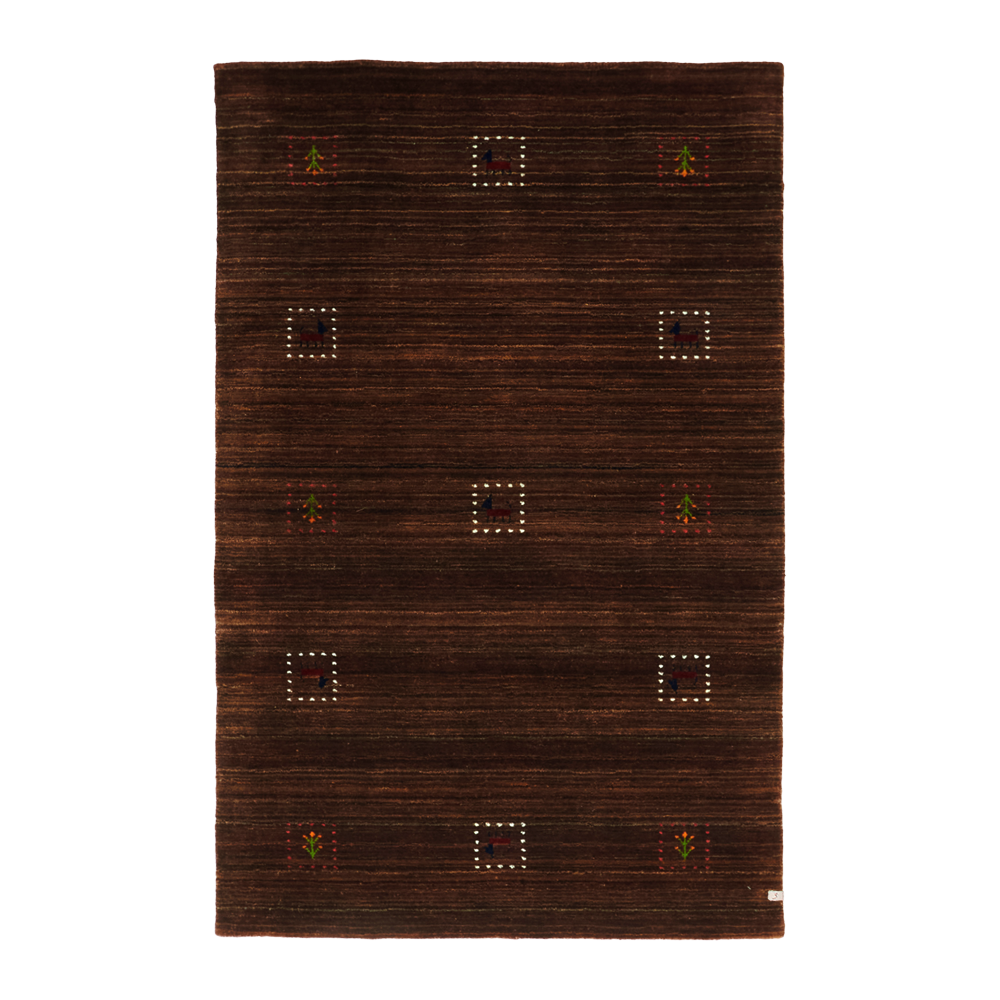gabbeh rug in hickory || 3'11" x 6'0"