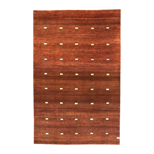 gabbeh rug in vermillion | 347 | 5'7" x 8'8"