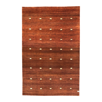 gabbeh rug in vermilion | 5'7" x 8'8"