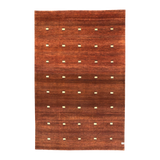 gabbeh rug in vermilion | 5'7" x 8'8"