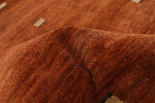 gabbeh rug in vermillion | 347 | 5'7" x 8'8"