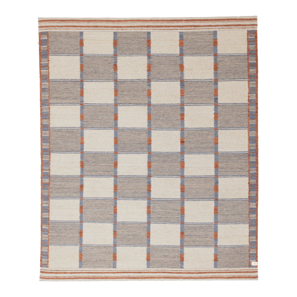 flatweave rug in windowpane || 8'5" x 10'2"