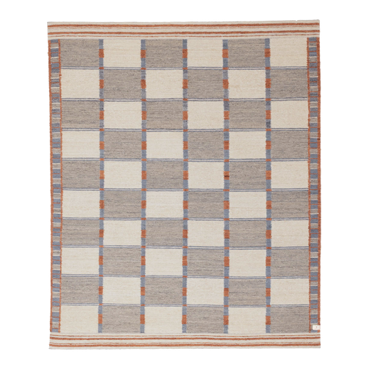 flatweave rug in windowpane || 8'5" x 10'2"
