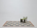 flatweave rug in windowpane || 8'5" x 10'2"