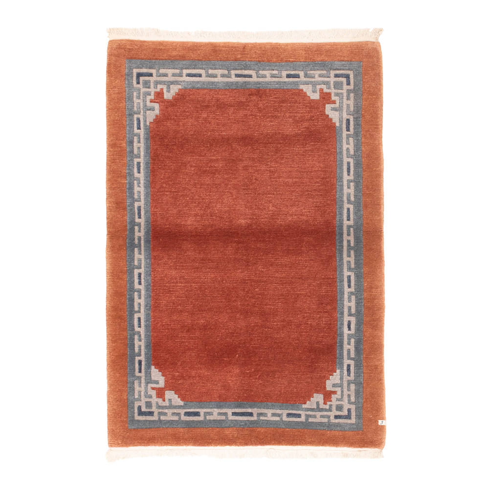 tibetan rug in kiln || 3'4" x 4'11"
