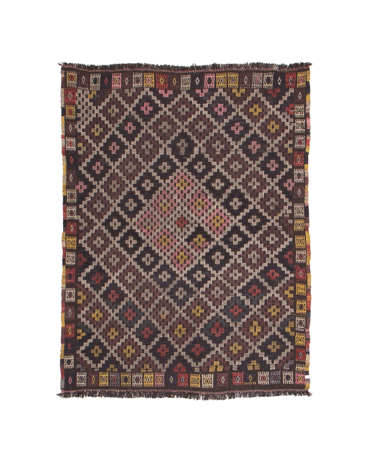 turkish yoruk kilim in elderberry | #006 |4'11" x 6'7"