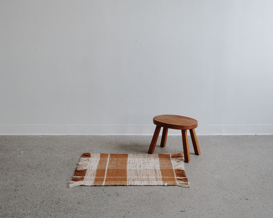 woven mat in saddle | #108 | 2'1" x 2'10"