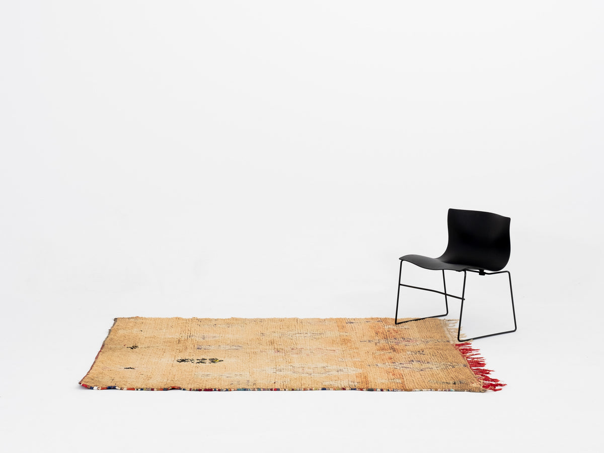 moroccan berber rug in coral  | #052 | 5'5" x 6'11"