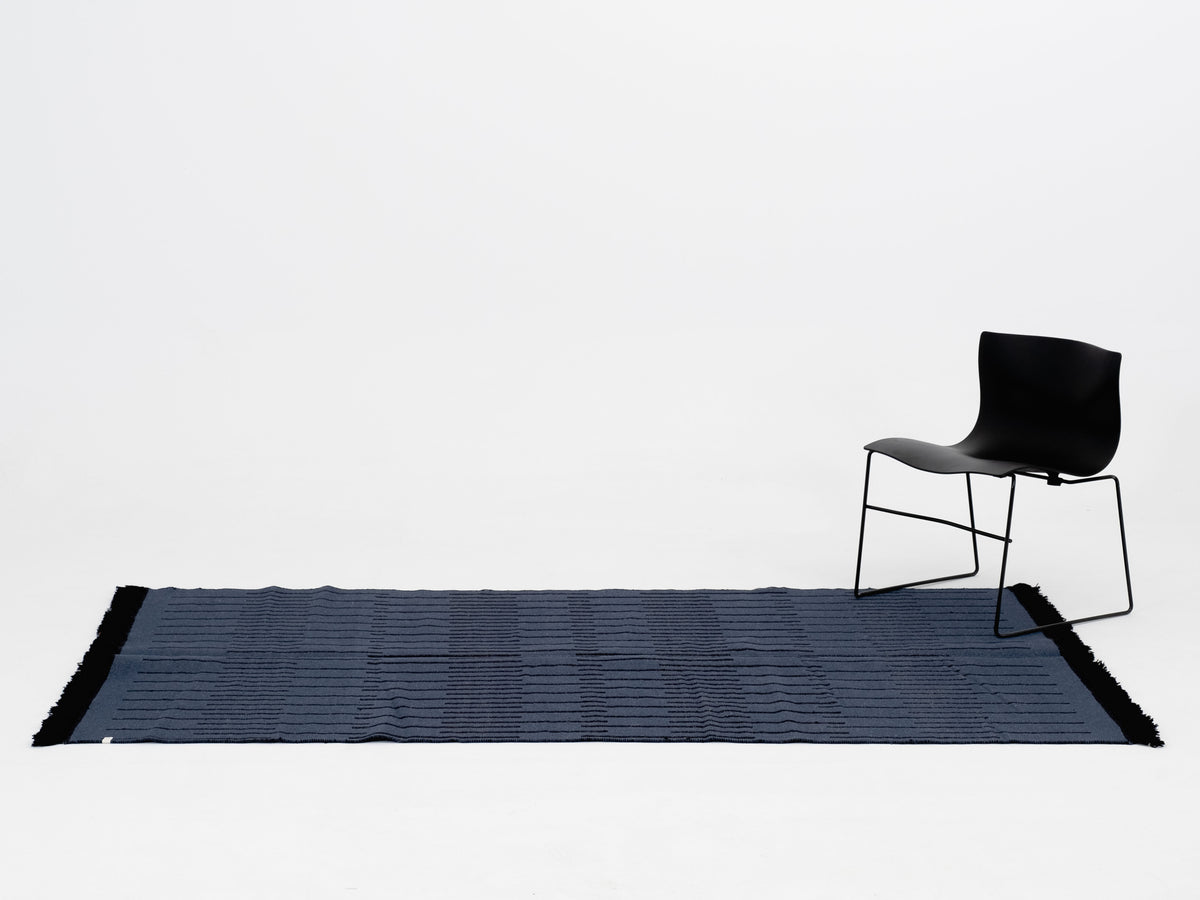 indian flatweave in navy | #063 | 5'0" x 8'2"