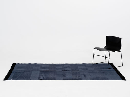 indian flatweave in navy | #063 | 5'0" x 8'2"