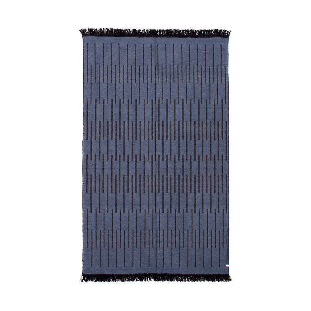 indian flatweave in navy | #063 | 5'0" x 8'2"