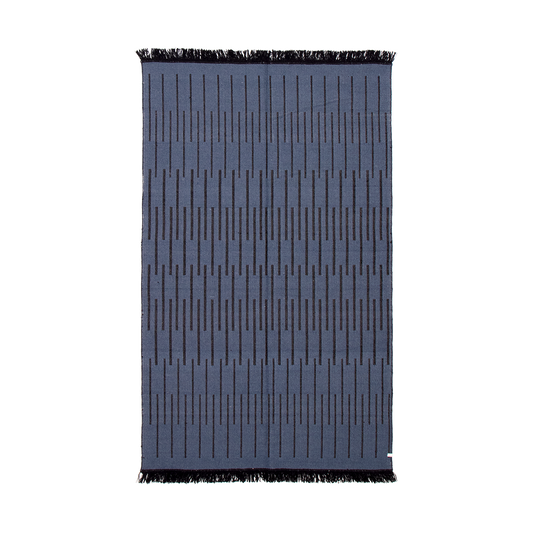 indian flatweave in navy | #063 | 5'0" x 8'2"