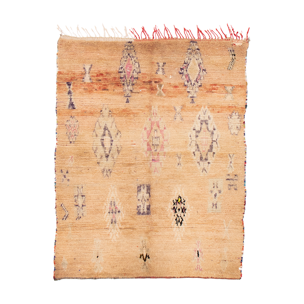 moroccan berber rug in coral  | #052 | 5'5" x 6'11"