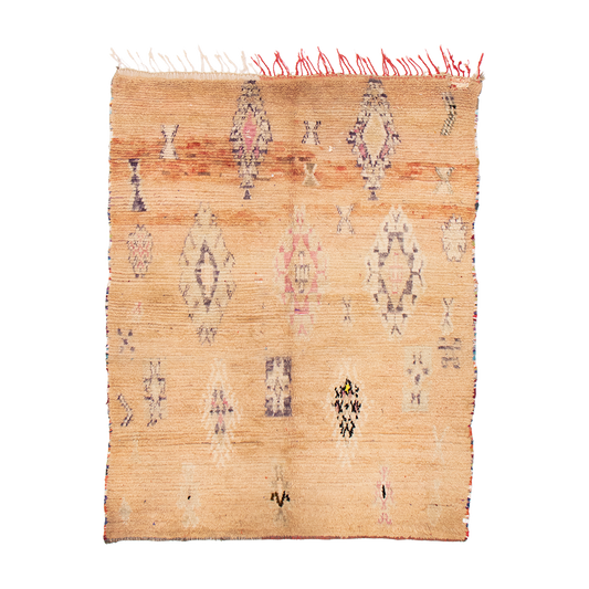 moroccan berber rug in coral  | #052 | 5'5" x 6'11"